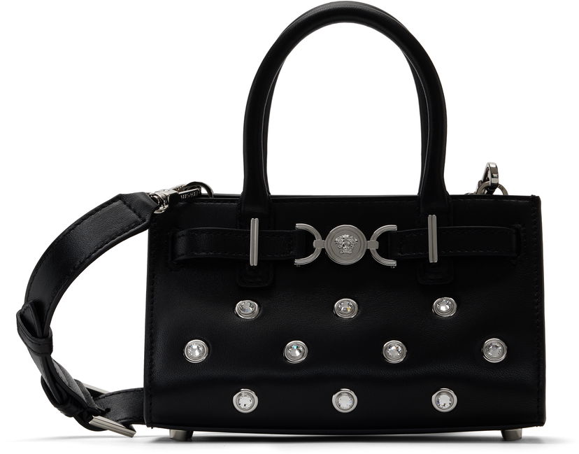 Torbica Versace Versace Medusa '95 Crystal-Embellished Mini Bag Črna | 1015820_1A13490_1B00P