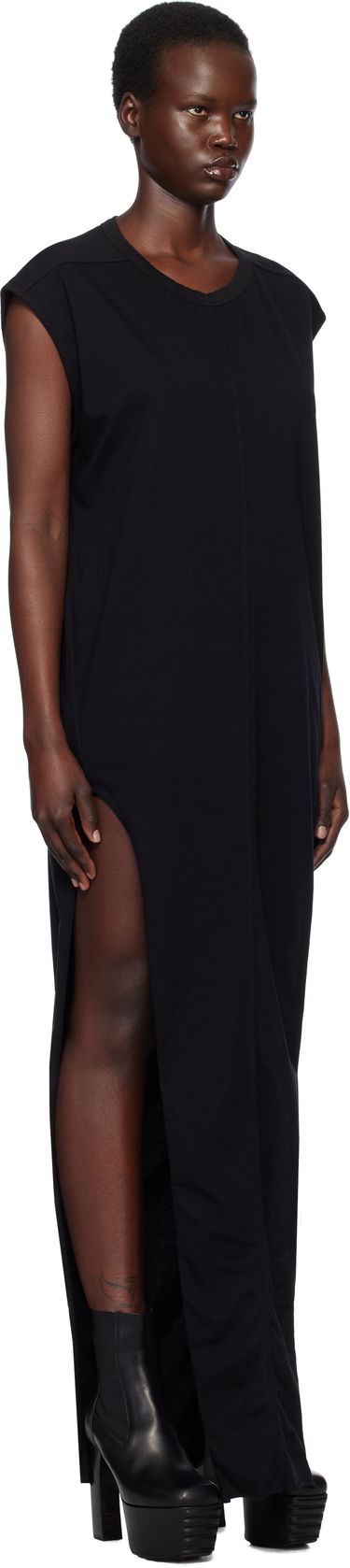 Obleke Rick Owens Rick Owens Hollywood Classic Arrowhead Maxi Dress Črna | RP01E7514 JA, 1