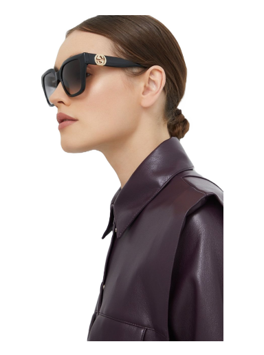 Sončna očala Gucci Interlocking G Oversize-Frame Sunglasses Črna | GG1023S