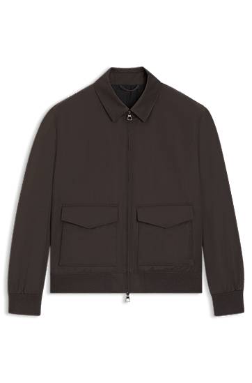 Jakna BOSS BECKHAM Water-Repellent Twill Collared Jacket Rjava | 50557631