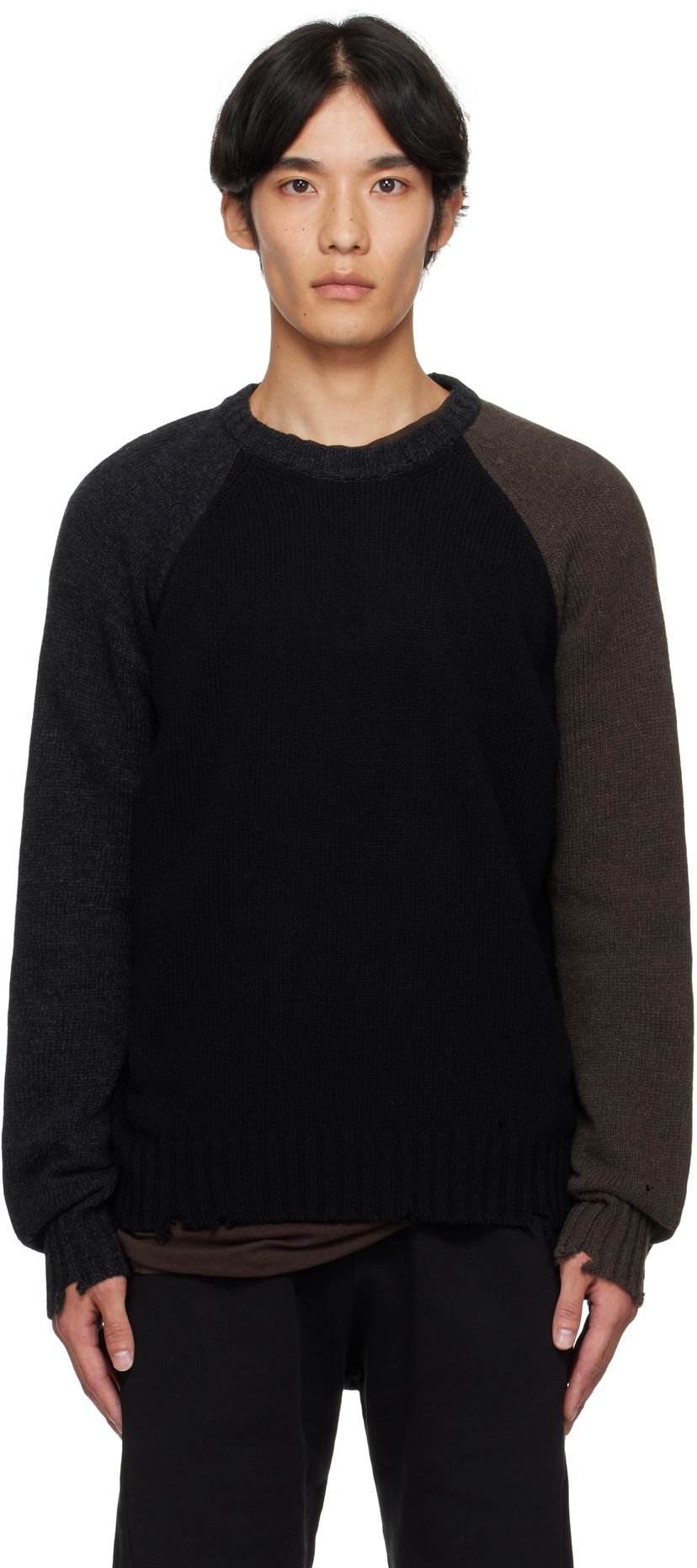 Pleteni pulover Maison Margiela MM6 Maison Margiela Crewneck Sweater Črna | SH2HL0028 M13160