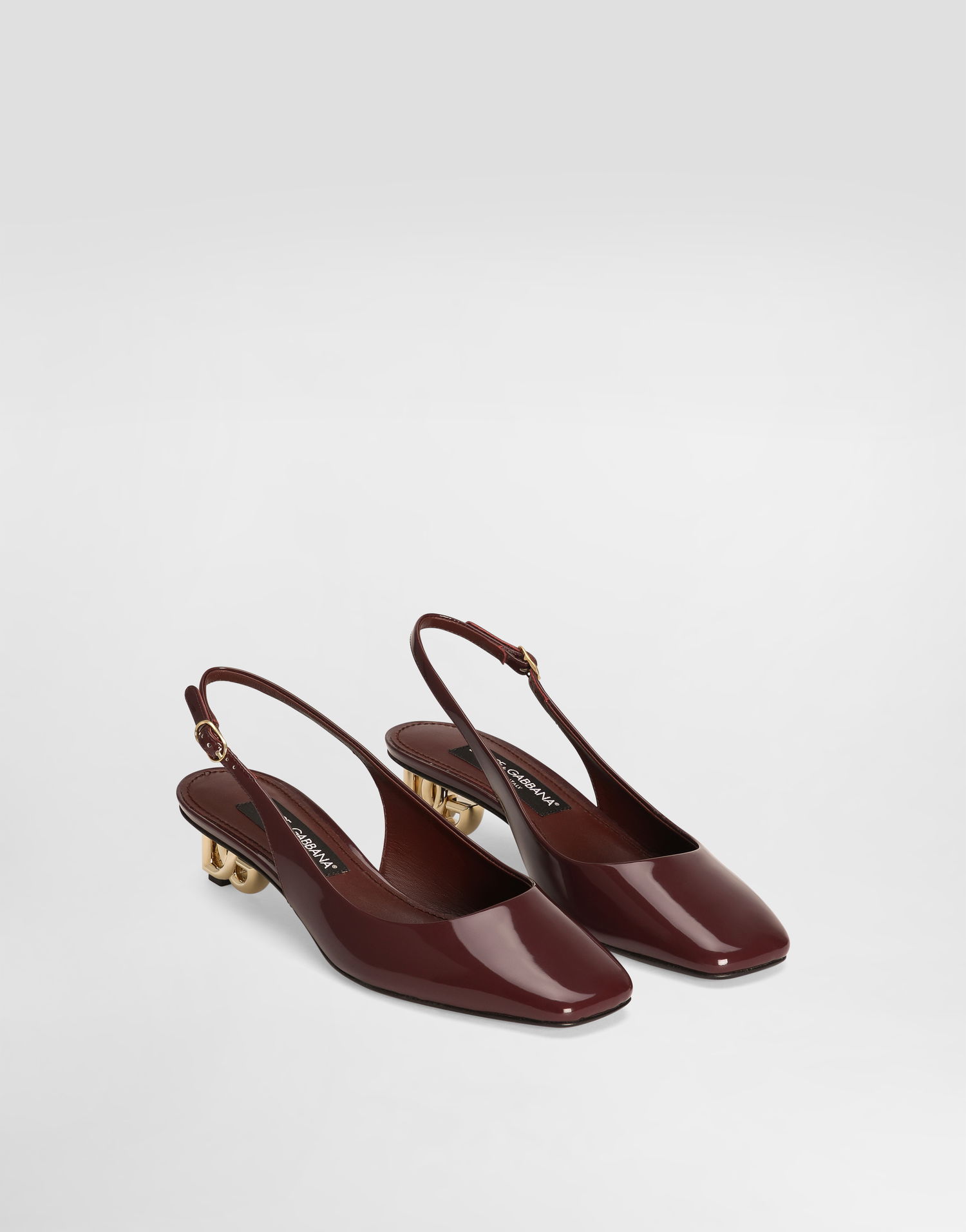 Modni dodatki Dolce & Gabbana Dolce & Gabbana Patent Leather Slingbacks Bordo | CG0913A103780342, 1