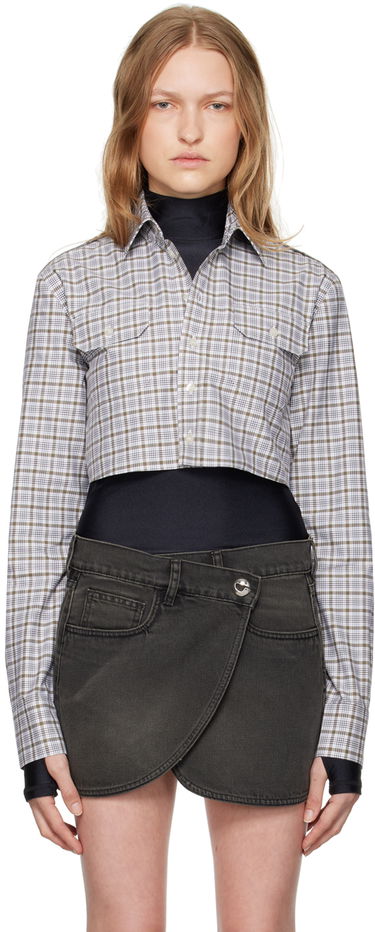Srajce Coperni Cropped Button Up Shirt Modra | COPCH43F2007, 0