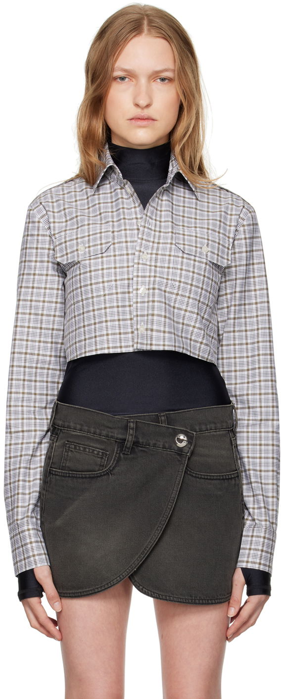 Srajce Coperni Cropped Button Up Shirt Modra | COPCH43F2007