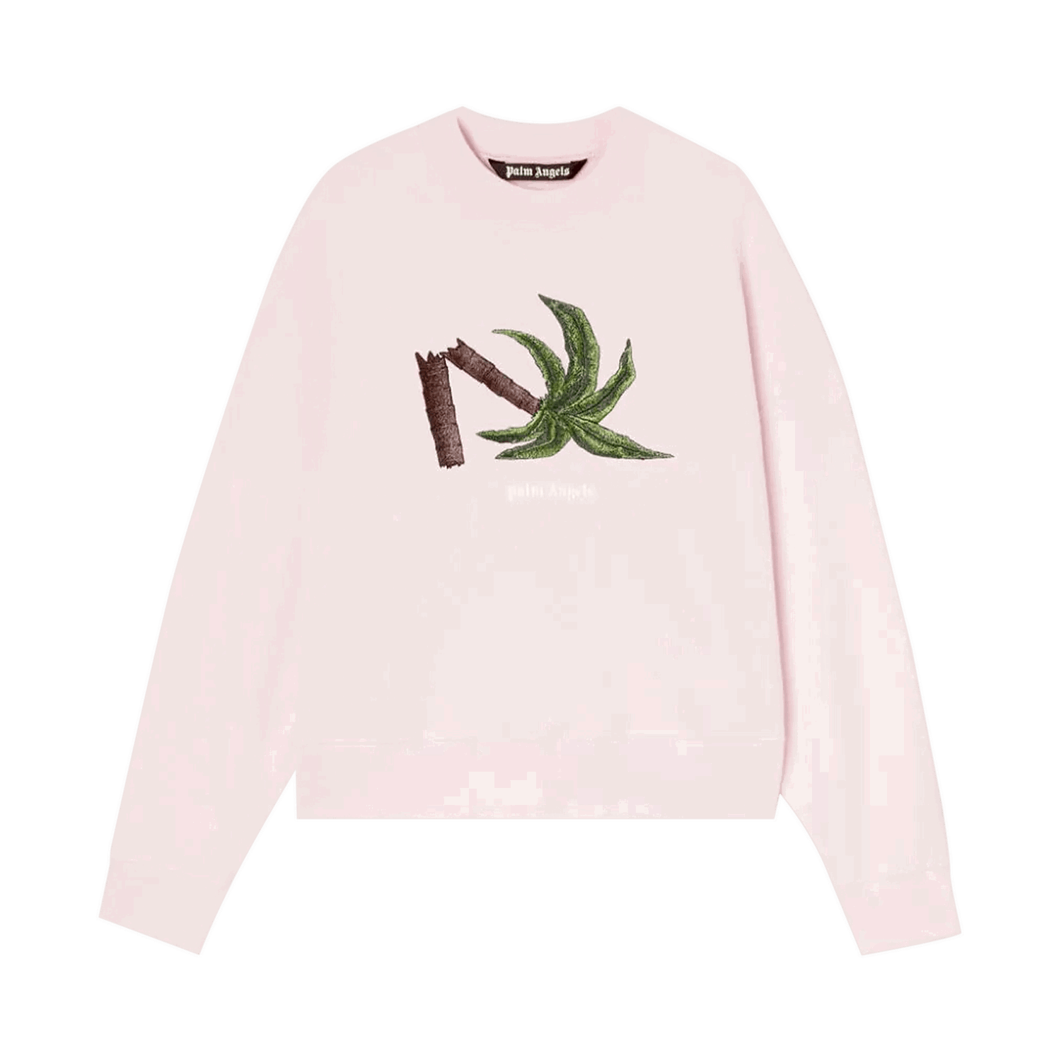 Pleteni pulover Palm Angels Broken Palm Crewneck Roza | PMBA026S22FLE0133055, 0