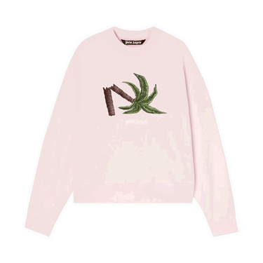 Pleteni pulover Palm Angels Broken Palm Crewneck Roza | PMBA026S22FLE0133055, 0