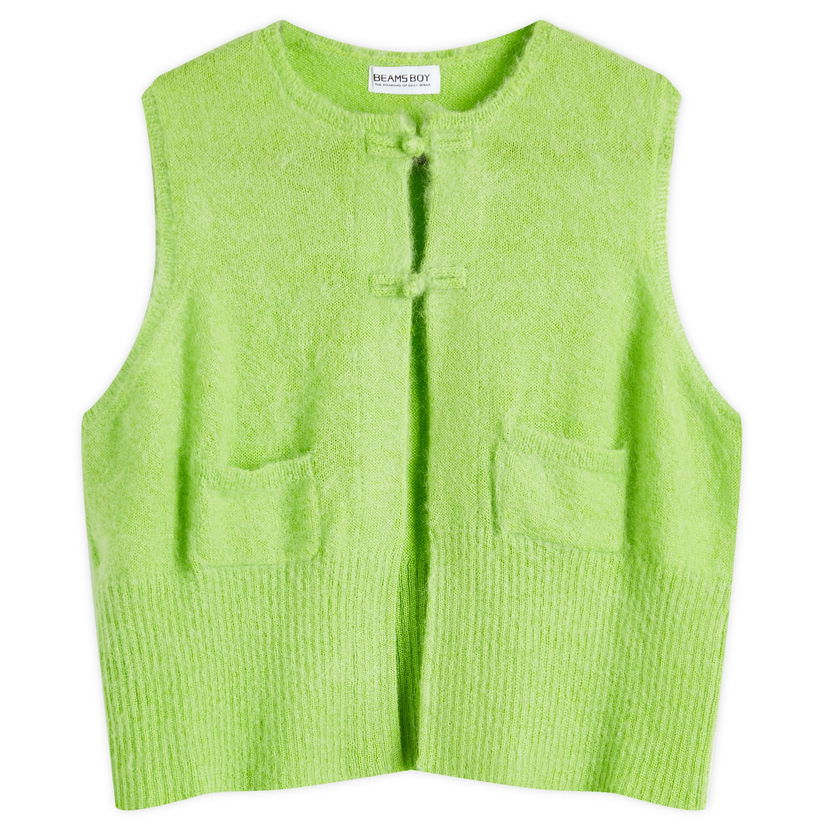 Pleteni pulover BEAMS Beams Boy G. Button Knit Vest Zelena | 1305-0135-126-60-88