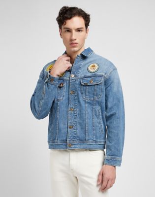 Jakna Lee Relaxed Fit Denim Jacket With Patches Modra | 112350102