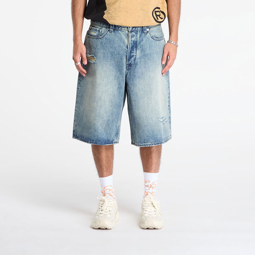Kratke hlače BAPE Sta Distressed Washed Relaxed Fit Denim Shorts Modra | 001DSL801302MLIG