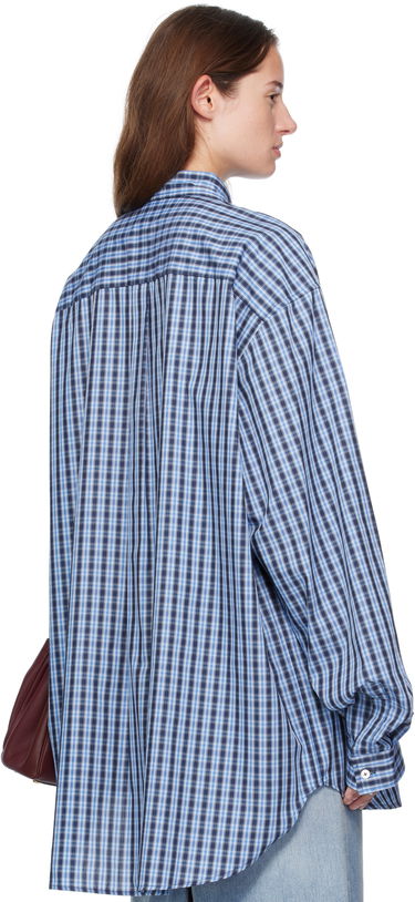 Srajce VETEMENTS Vetements Tie Gingham Shirt Modra | UH76SH280CN, 2