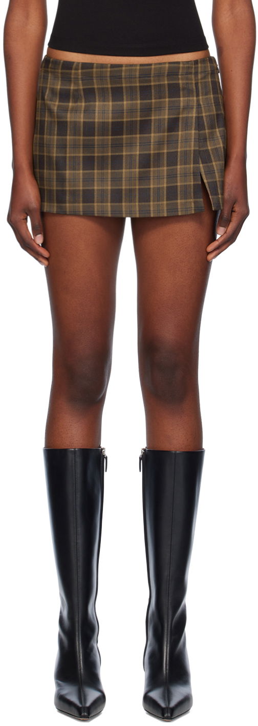 Krila Miaou Miaou Micro Plaid Miniskirt Rjava | 4012PLBPLB
