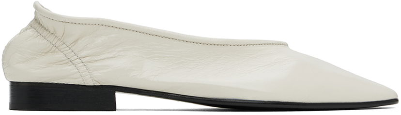 Superge in čevlji BY FAR BY FAR Carré Leather Ballerina Flats Bela | MWFHC055LL002WH020PL