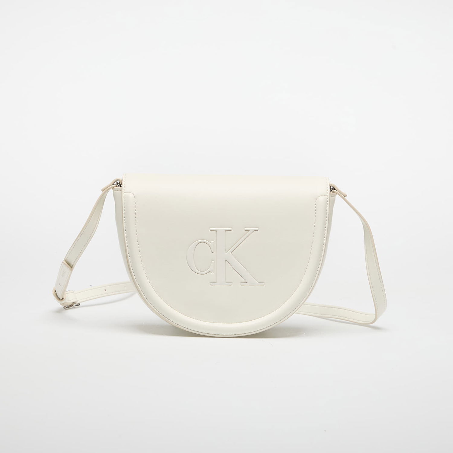 Torba za čez ramo CALVIN KLEIN Calvin Klein Bold Ck Saddle Crossbody Bag Bela | LV04F3221G FUP, 0