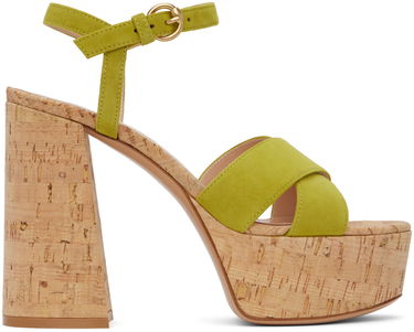 Superge in čevlji Gianvito Rossi Bebe Cork Platform Sandals Zelena | G31522.70RIC.CSG, 0