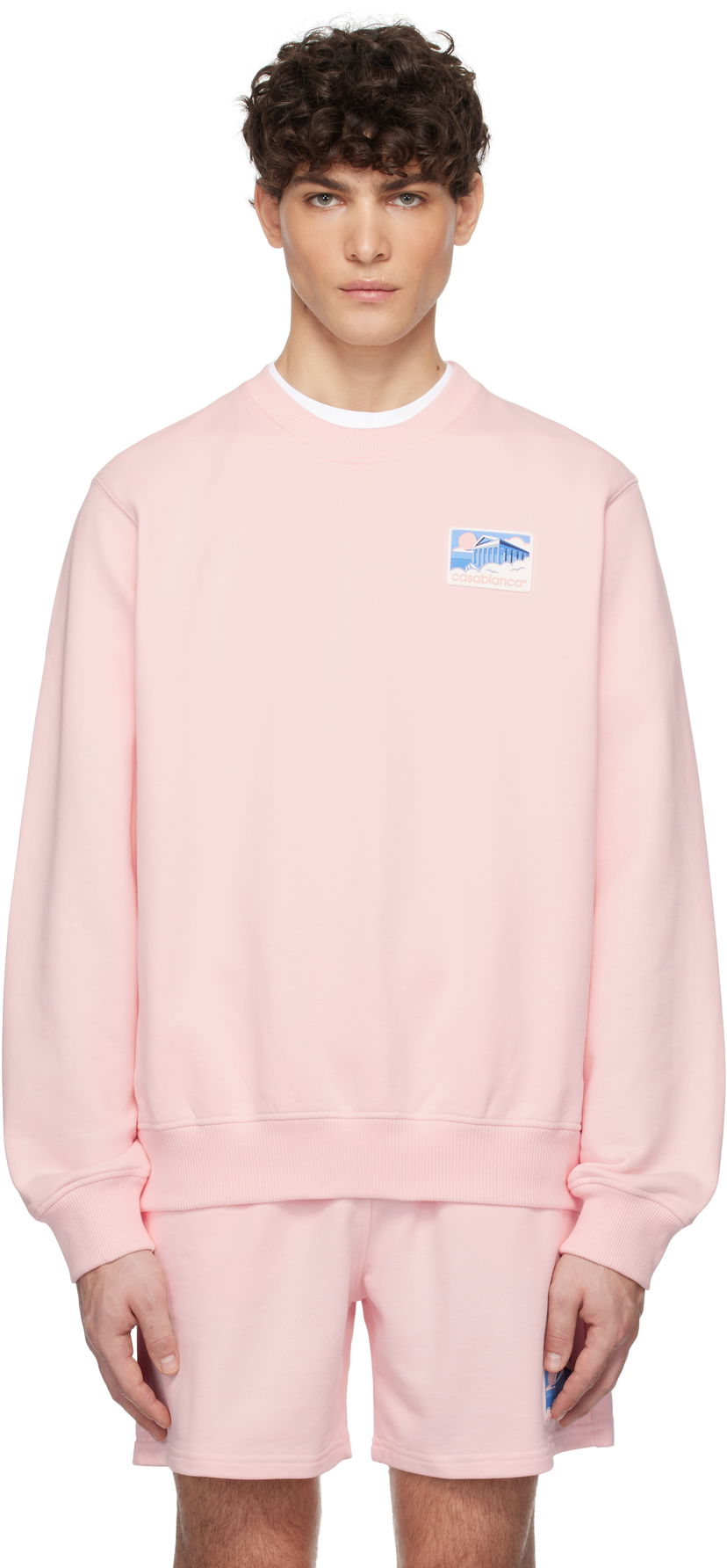 Pulover Casablanca Temple Patch Classic Sweatshirt Roza | MPS25-JTP-293-04