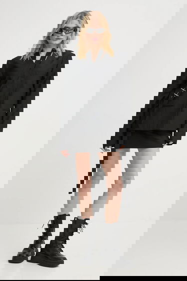 Krila HELIOT EMIL Wool Blend Mini Skirt with Belt Črna | AW24.W.12.041.BLK01, 4