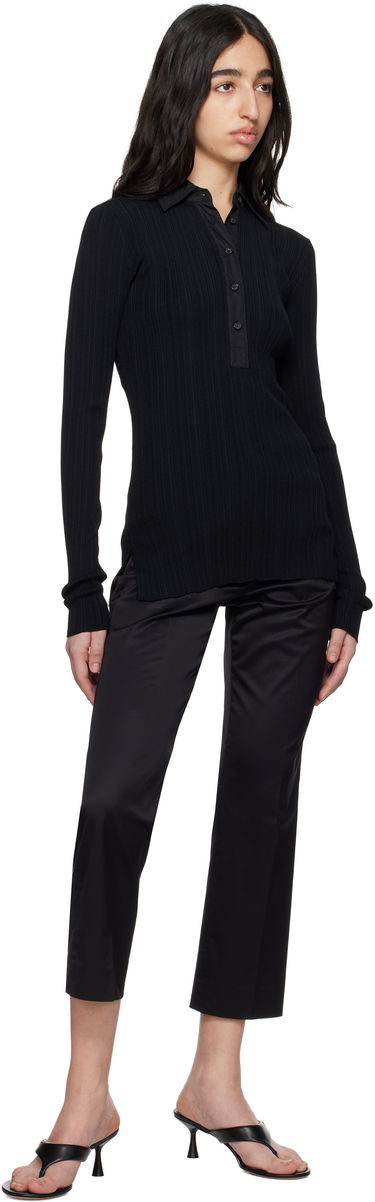 Polo majica TOTEME TOTEME Half-Placket Knit Top Črna | 252-WRT0453-YA0044, 3