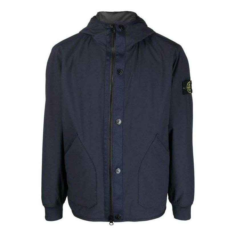 Vetrovka Stone Island Stone Island Logo-Appliquéd Hooded Jacket Modra | 791541027-V0020