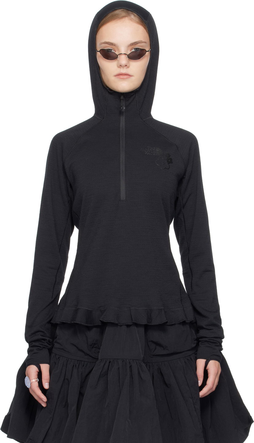 Pulover Cecilie Bahnsen Cecilie Bahnsen The North Face Edition Dotknit Wool Baselayer Hoodie Črna | NF0A8FAHJK3