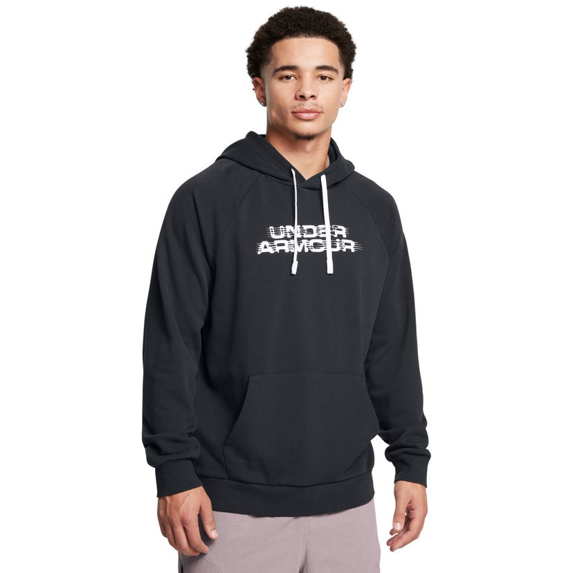 Pulover Under Armour Rival Fleece Textured Glitch Hoodie Črna | 1389428-001
