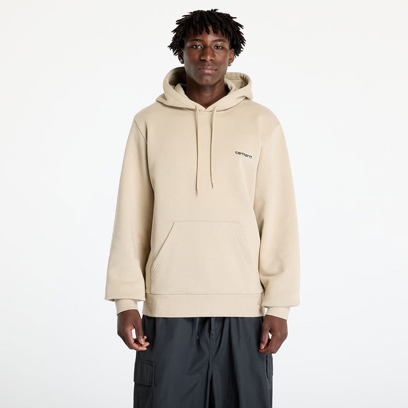 Pulover Carhartt WIP Hooded Script Embroidery Sweat Wall/ Black Bež | I033658.AWXX.