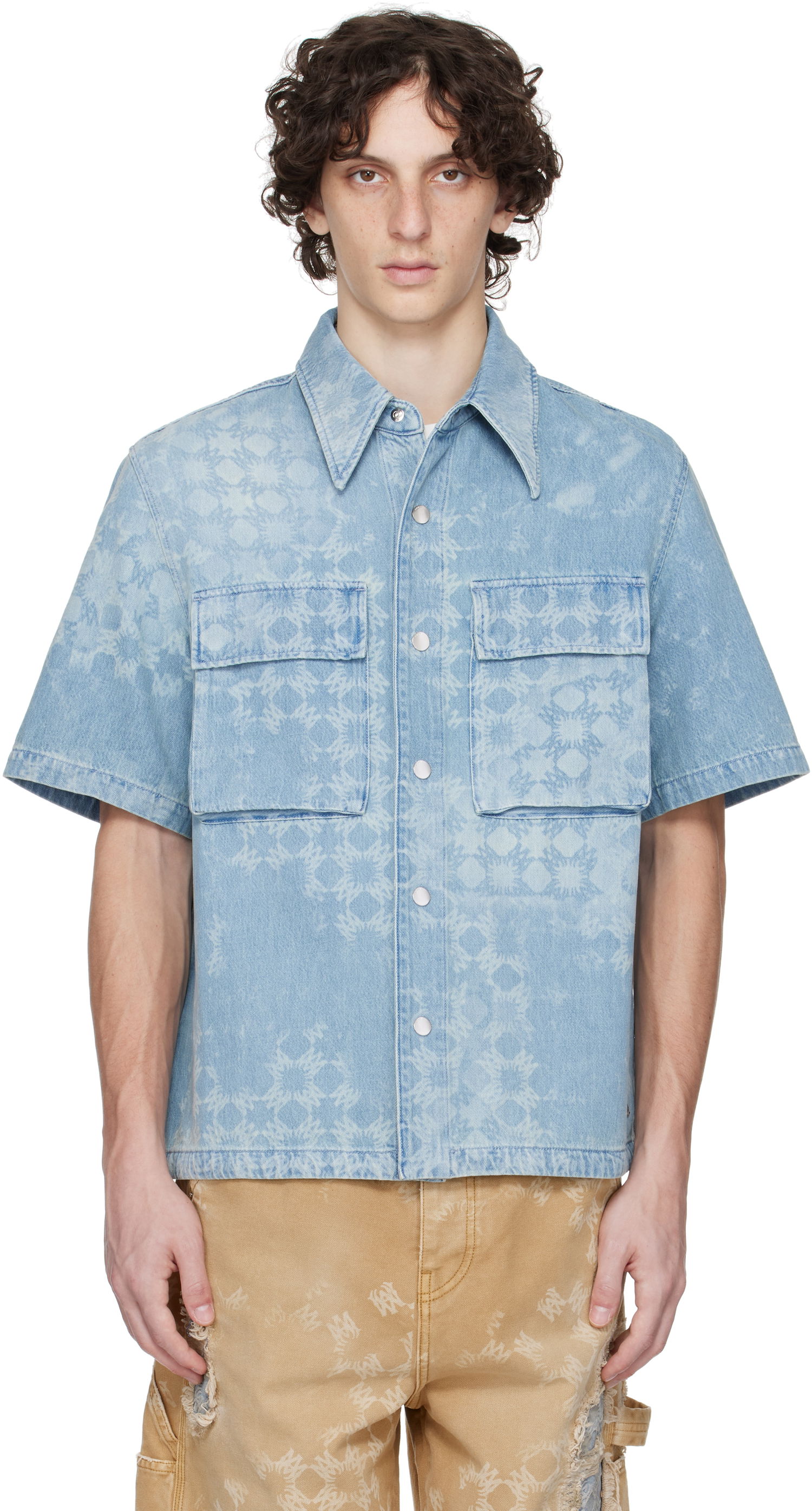 Srajce AMIRI AMIRI MA Quad Denim Shirt Modra | AMDNIR1040, 0