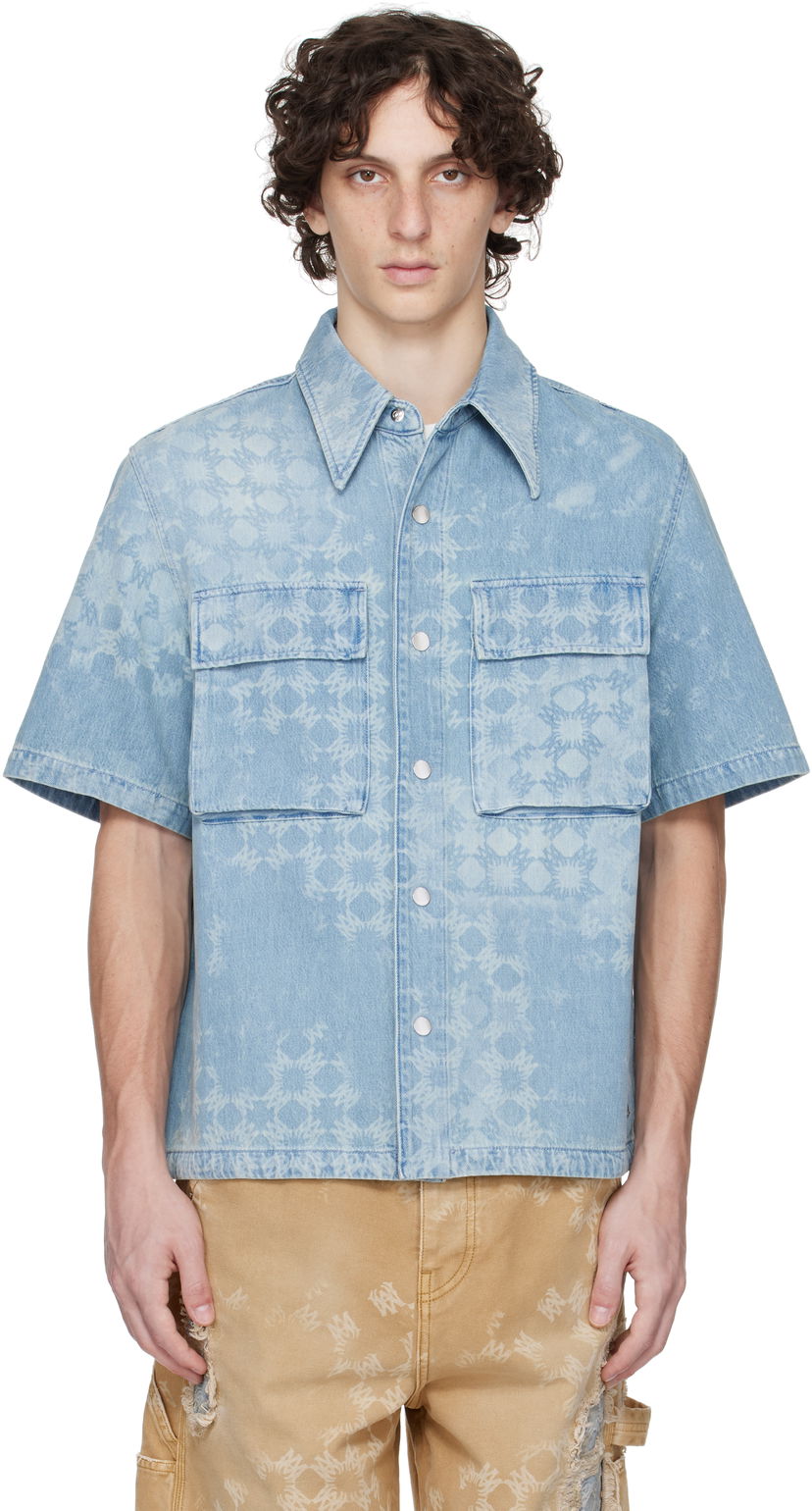 Srajce AMIRI AMIRI MA Quad Denim Shirt Modra | AMDNIR1040