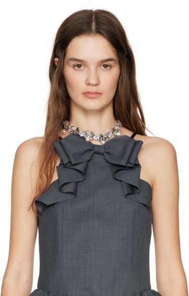 Ogrlica SHUSHU/TONG SHUSHU/TONG YVMIN Edition Pearl Bow Knot Crystal Chain Necklace Kovinski | 23340WHT00NN, 1