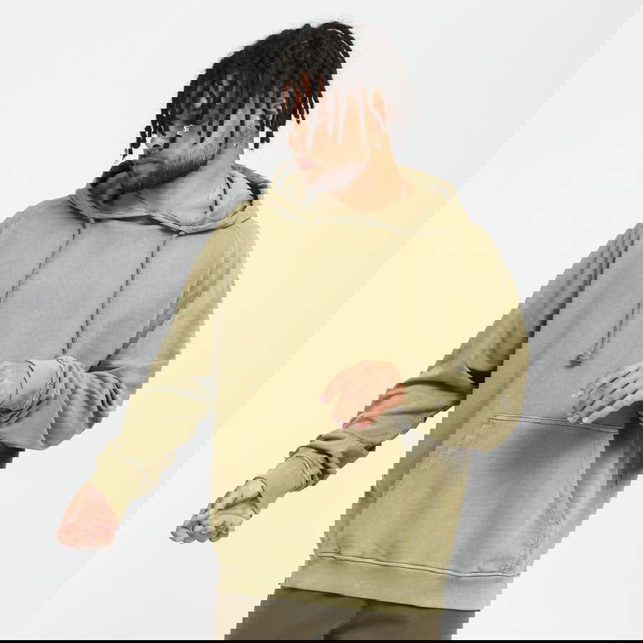 Pulover Urban Classics Overdyed Hoody Zelena | TB4388-khaki, 0