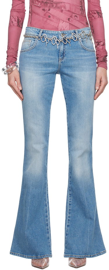 Kavbojke Blumarine Blumarine Five-Pocket Flare Jeans Modra | P422J127A, 0