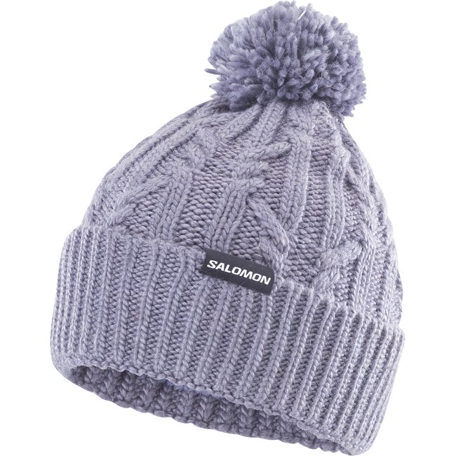 Beanie Salomon Cable Knit Pom Beanie Lila | LC2630400