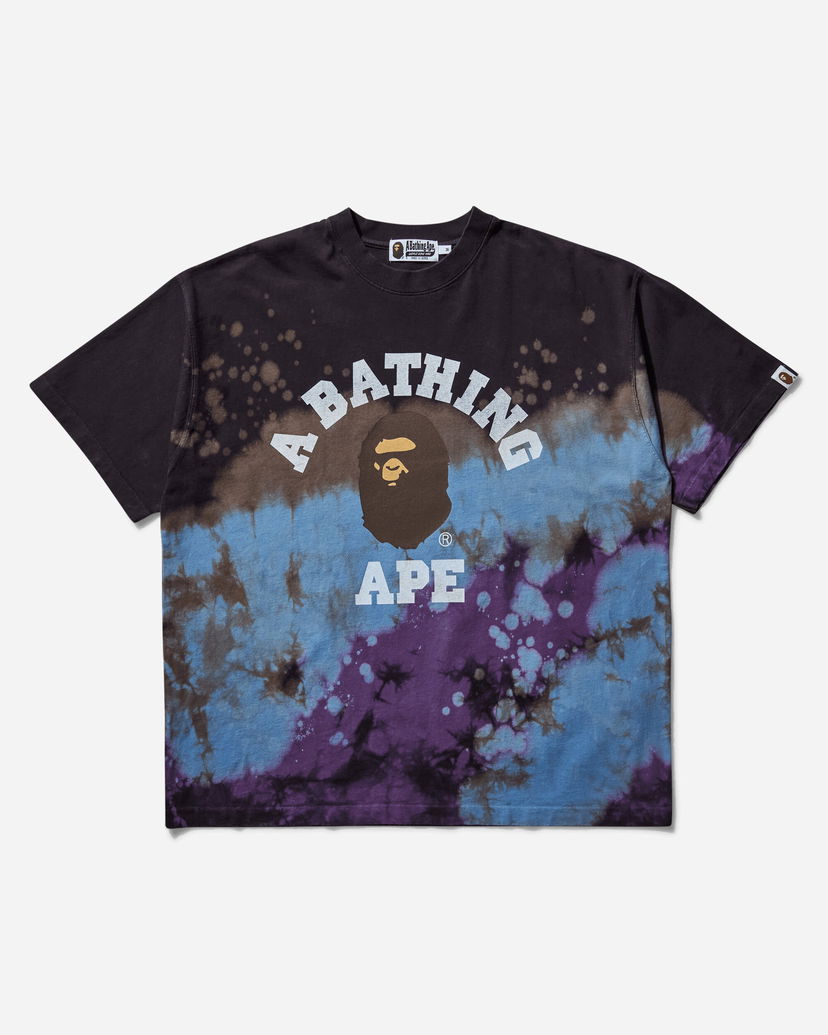 Majica BAPE Tie-Dye College T-Shirt Lila | 1K80109003 BLACK
