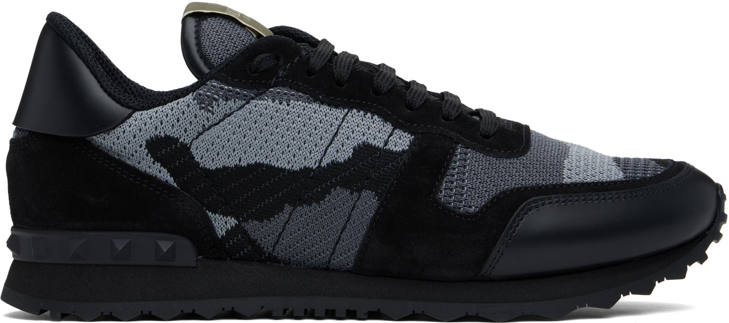 Nega čevljev Valentino Valentino Garavani Rockrunner Mesh Camouflage Črna | 6Y2S0723QRK, 0