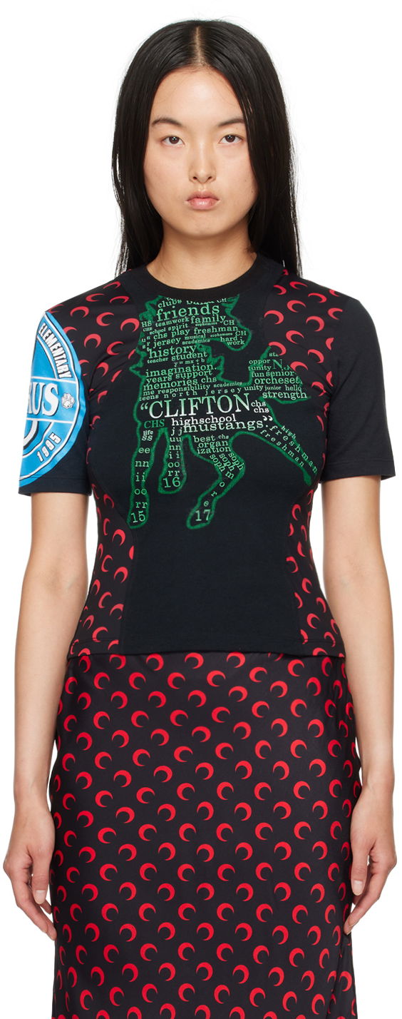 Majica Marine Serre Black Regenerated Graphic Baby T-Shirt Črna | WTT001A
