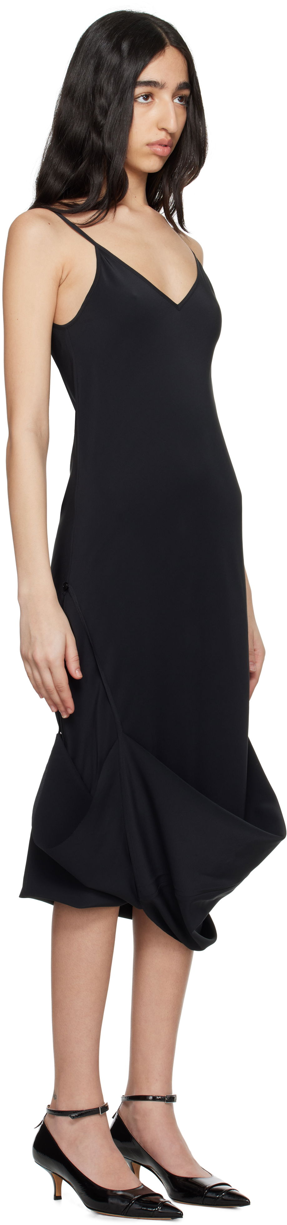 Obleke Maison Margiela MM6 Maison Margiela Silk Maxi Slip Dress Črna | S62DG0047 M35441, 1
