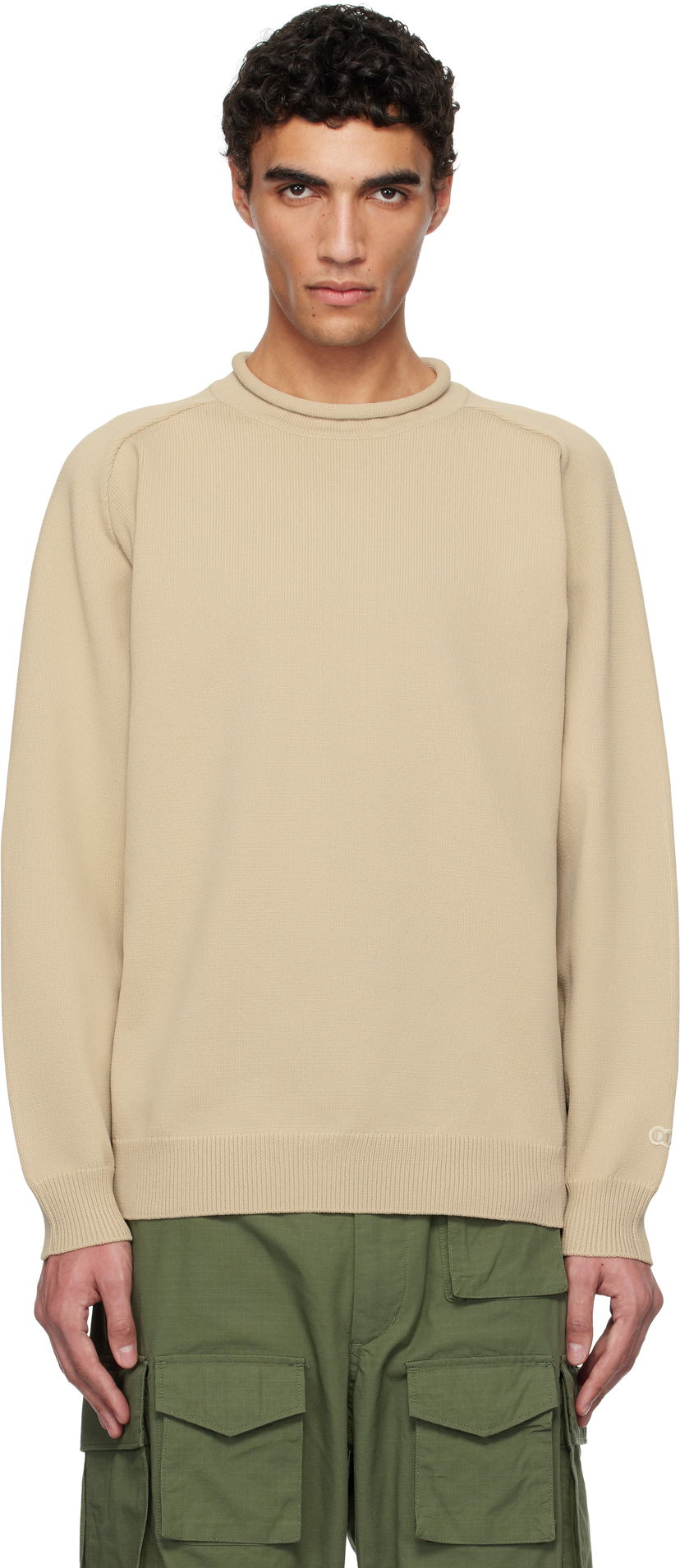 Pleteni pulover NANAMICA Nanamica 12G Crew Neck Sweater Bež | S25SJ008U