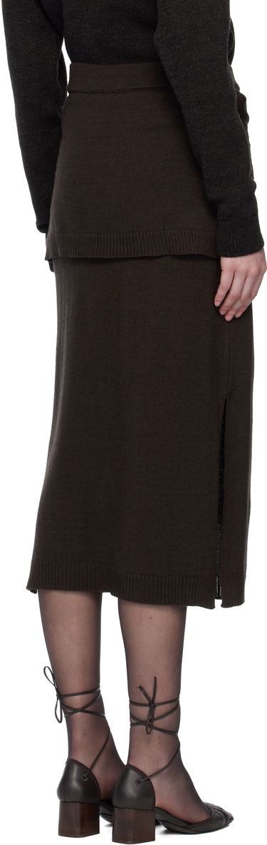 Krila LEMAIRE Trompe L'oeil Midi Skirt Rjava | SK1058 LK087, 2