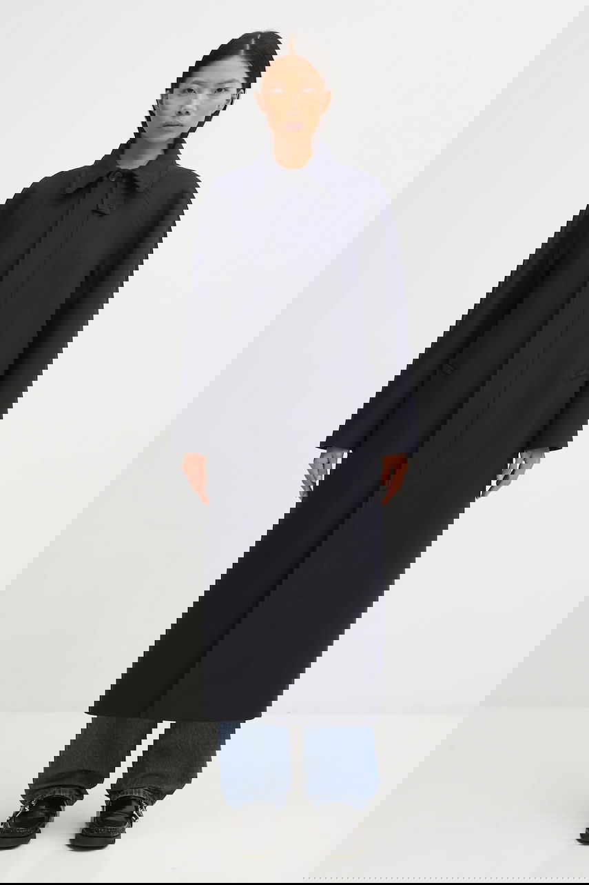 Plašči A.P.C. Long Wool Blend Coat Gaia Mornarica | WVBEB.F01533, 0