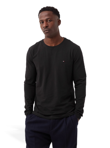 Majica Tommy Hilfiger Stretch Slim Fit Črna | 8719861384731