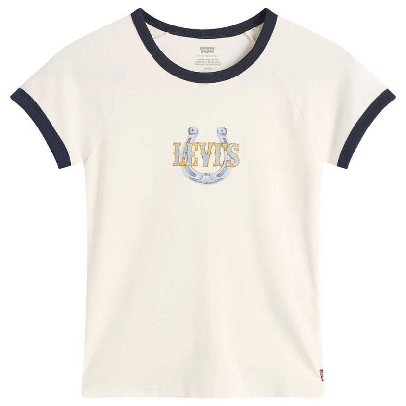 Majica Levi's Women's Horseshoe Raglan T-Shirt Bela | 003R2-0005