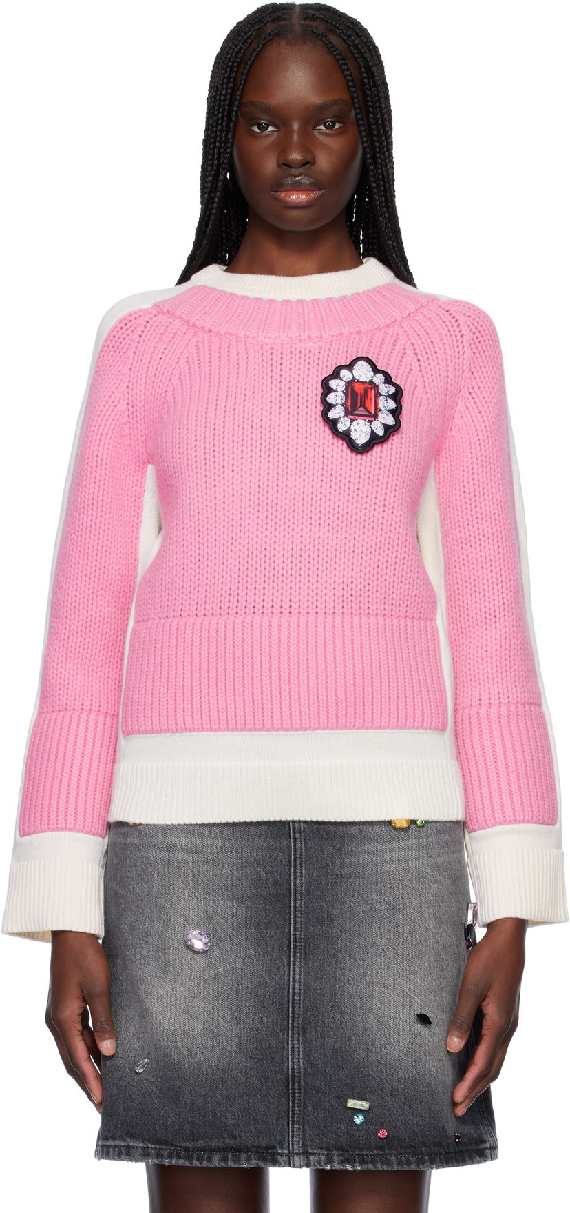 Pleteni pulover Marc Jacobs Marc Jacobs Trompe L'oeil Knit Sweater Roza | 2S5RTP002K25