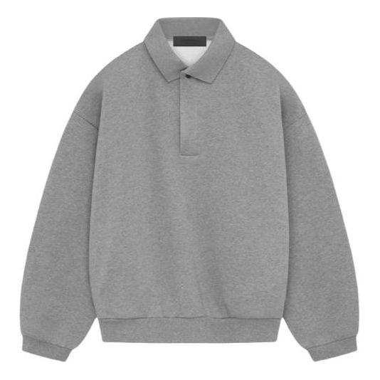 Polo majica Fear of God Essentials Longsleeve Polo Siva | 192SP244393F
