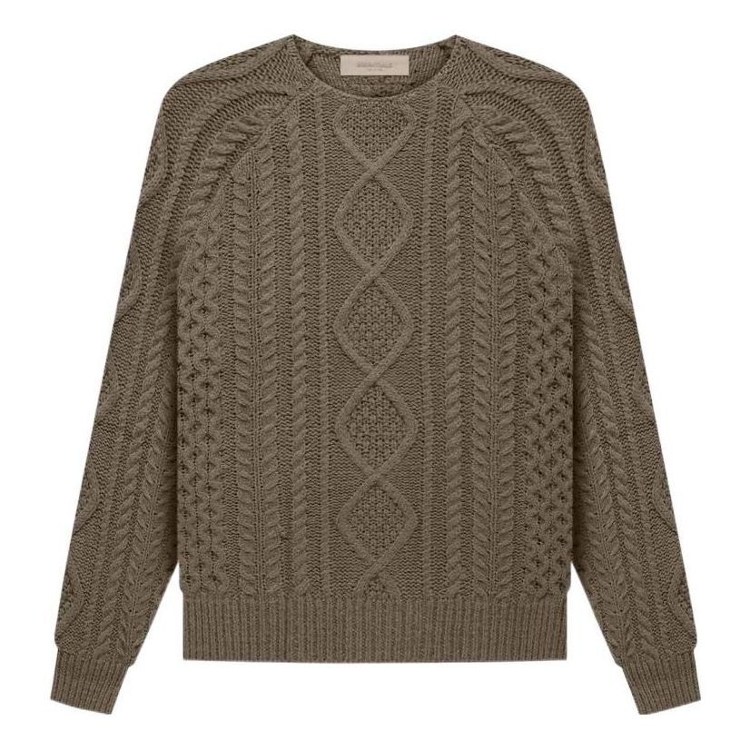 Pleteni pulover Fear of God Essentials Cable Knit Sweater Zelena | FOG-FW22-715