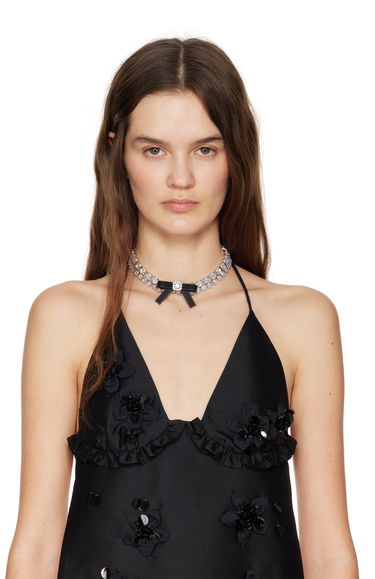 Ogrlica SHUSHU/TONG SHUSHU/TONG YVMIN Edition Rubber Bow Gemstone Choker Kovinski | 21375BLK00NN, 1