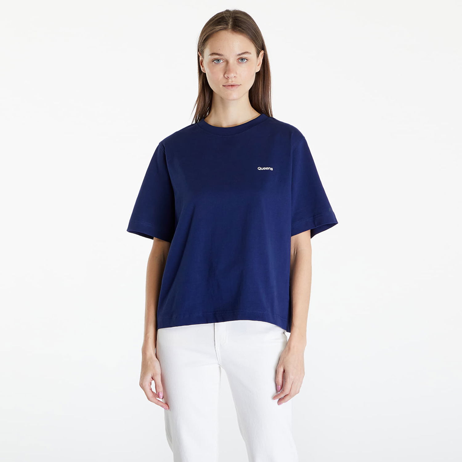 Majica Queens Essential T-Shirt With Contrast Print Blue Mornarica | QNS_019, 0