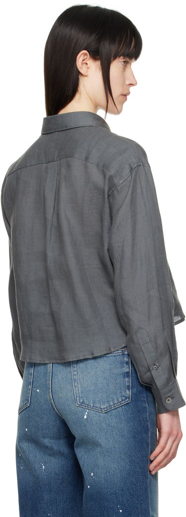 Srajce A.P.C. A.P.C. Sophie Cropped Linen Shirt Siva | LIAEK-F12627, 2