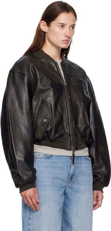 Bomber jakna Ksubi Ksubi Alpha Crop Leather Bomber Jacket Črna | WFA25JK009, 1