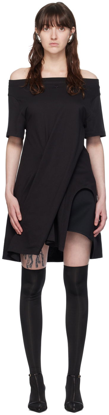 Obleke Courrèges Courrèges Boatneck Minidress Črna | 224JRO420JS0107