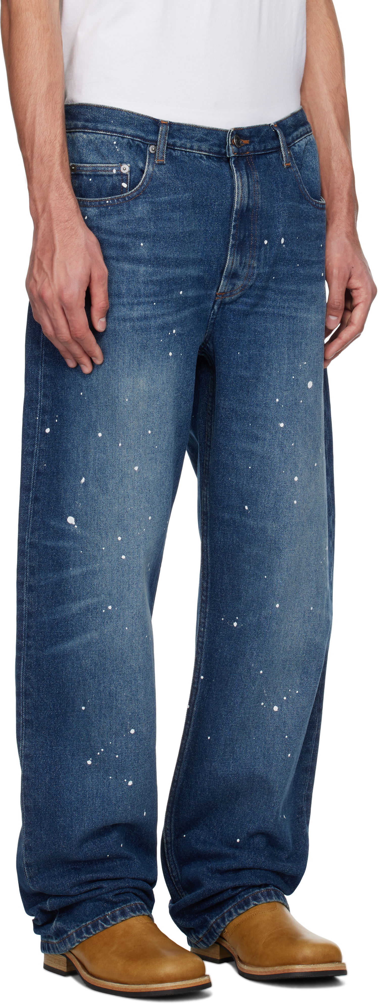 Kavbojke A.P.C. A.P.C. Relaxed Fit Paint Splatter Jeans Modra | COHGL-H09199, 1