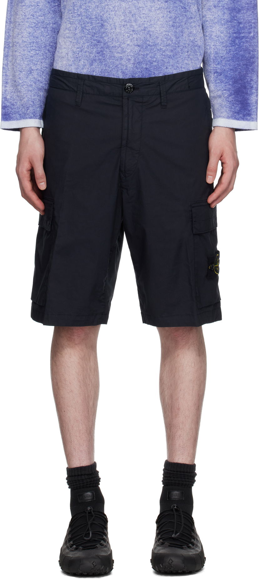 Kratke hlače Stone Island Stone Island Stretch Cotton Tela Paracadute Shorts Mornarica | K1S15L100L08S0003